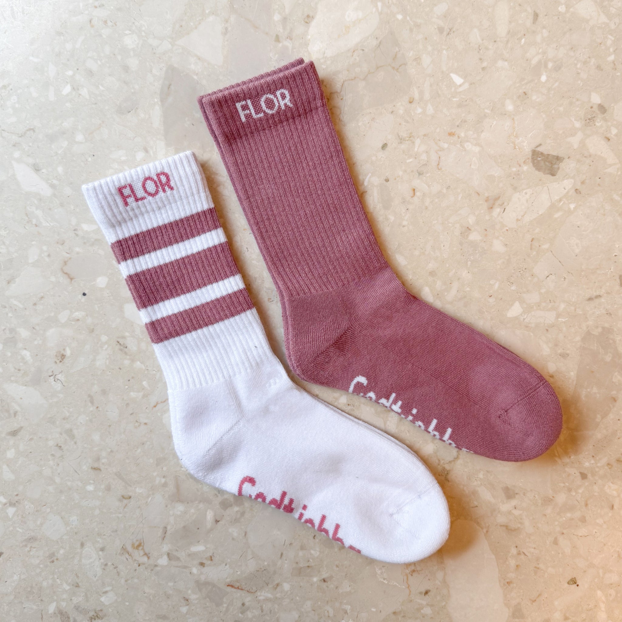 Vår skrytesokk 2 - pk - Sokker - Lys rose/Hvit | Flor - 9
