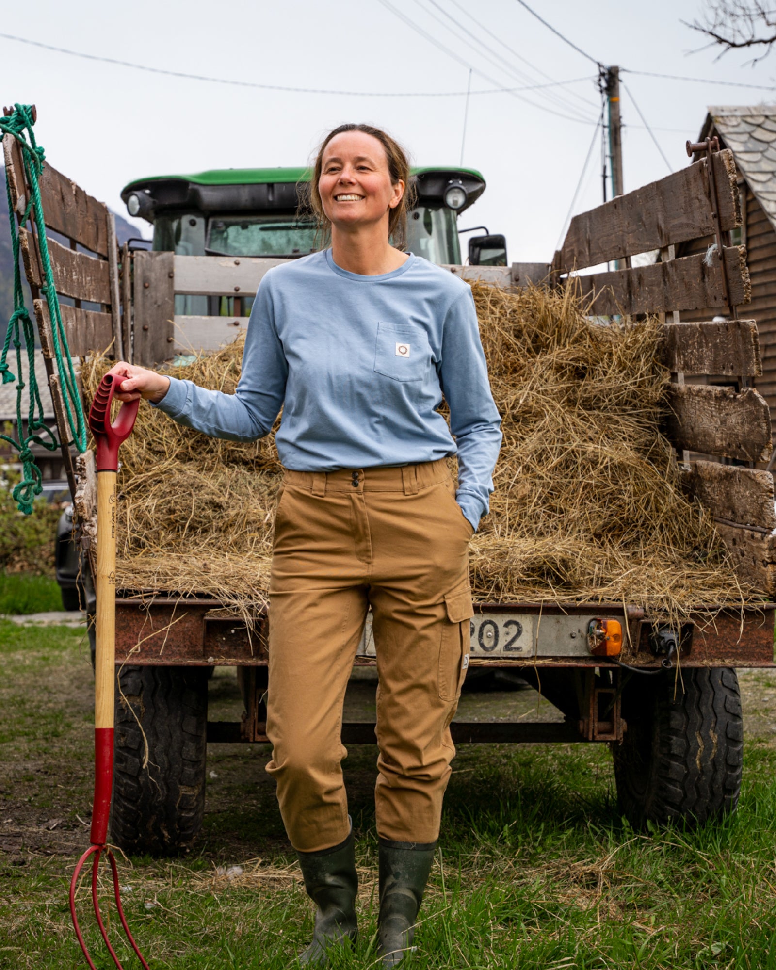 Cargobukse i bomull - Bukser - Lys brun | Flor - 1