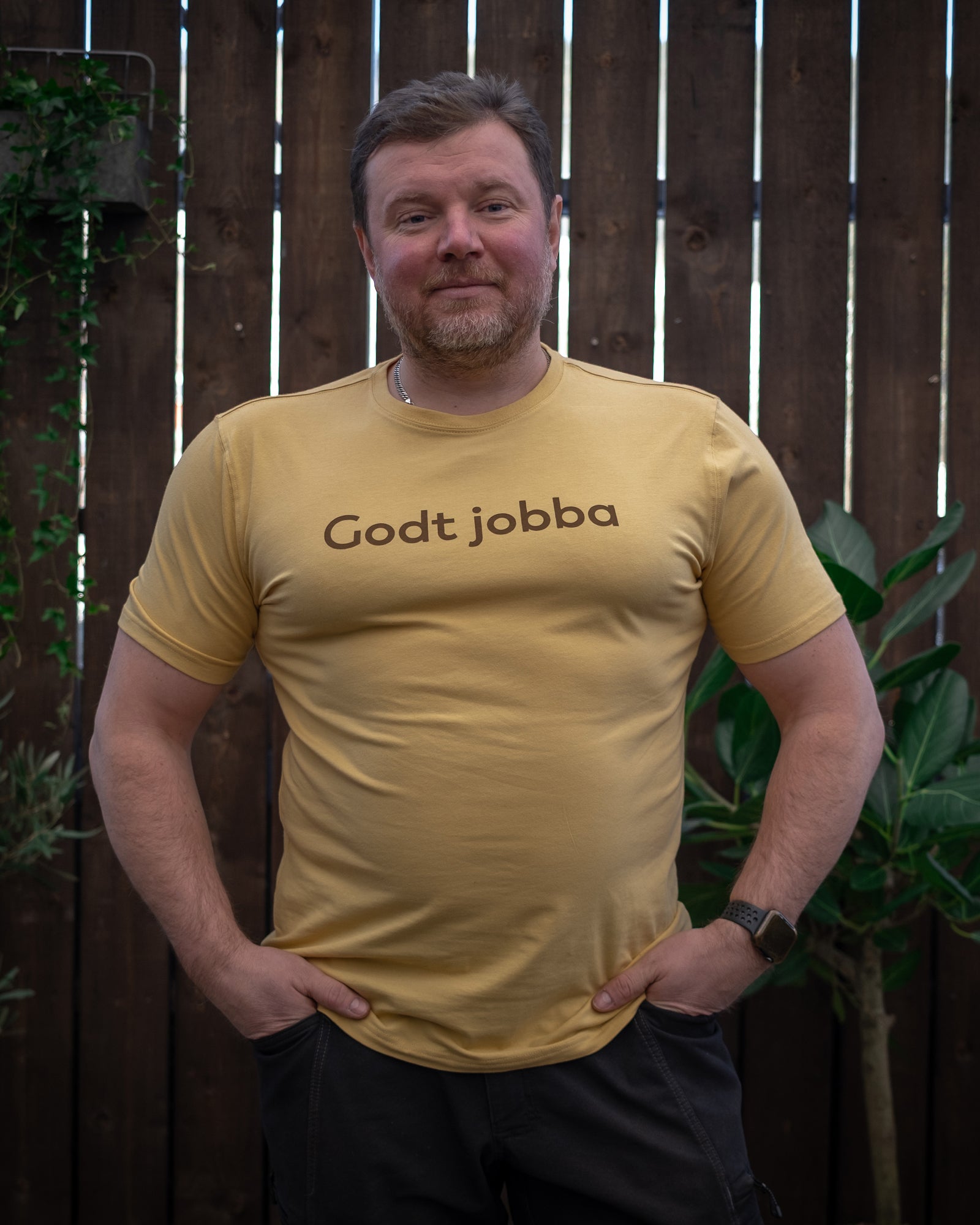 Godt jobba t - skjorte - herre - T - skjorte - Strågul | Flor - 2