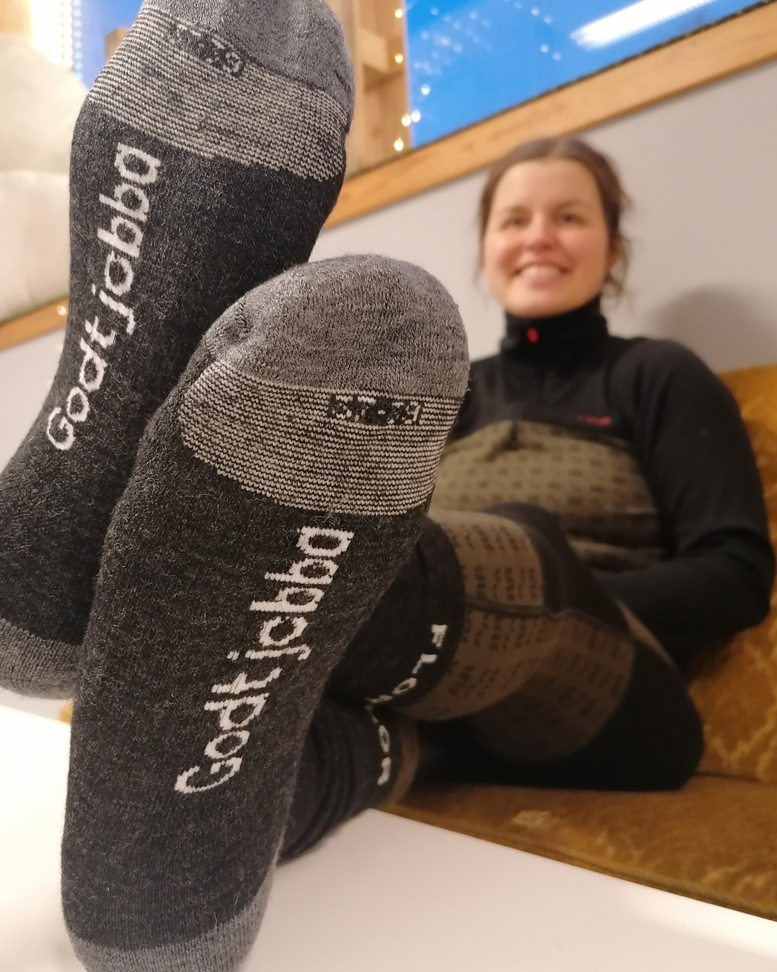 Ullsokk med skryt, 2-pk - Sokker - Blå / Svart | Flor - 2