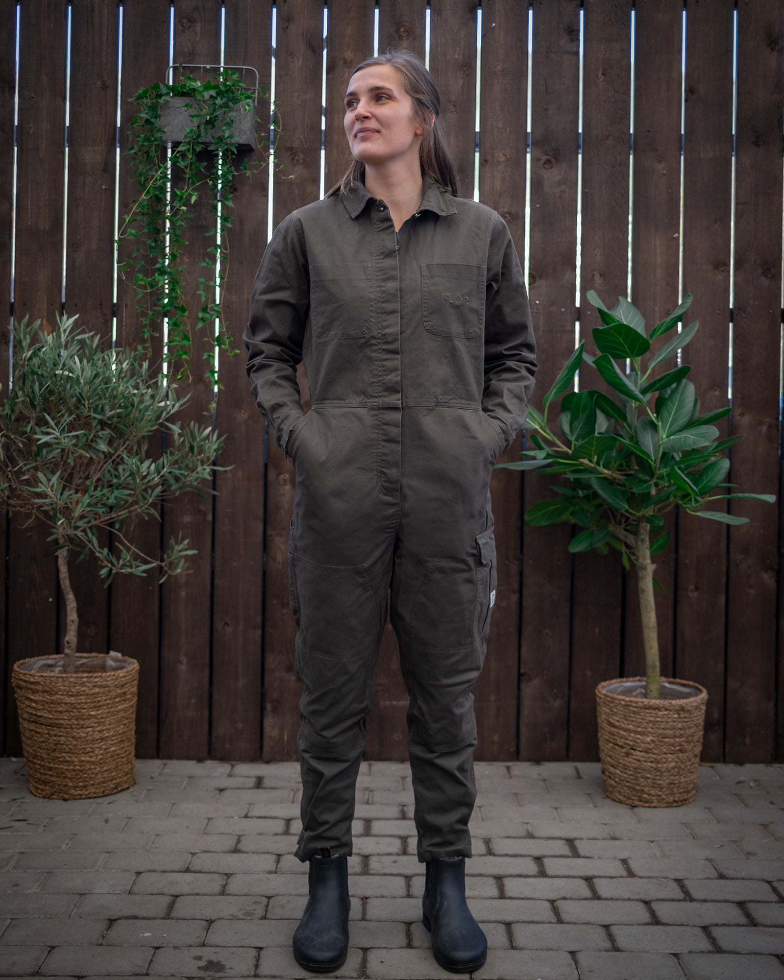 Kjeledress i bomull - Kjeledress - Mørk oliven | Flor - 2