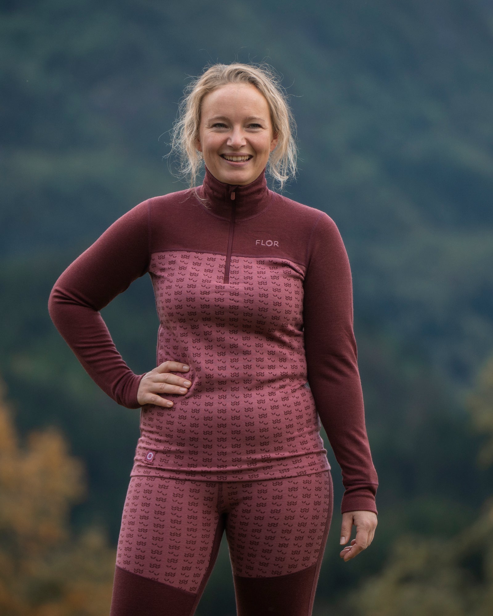 Ulltrøye med høy hals - 100% merinoull - Ulltrøye - Burgunder | Flor - 2